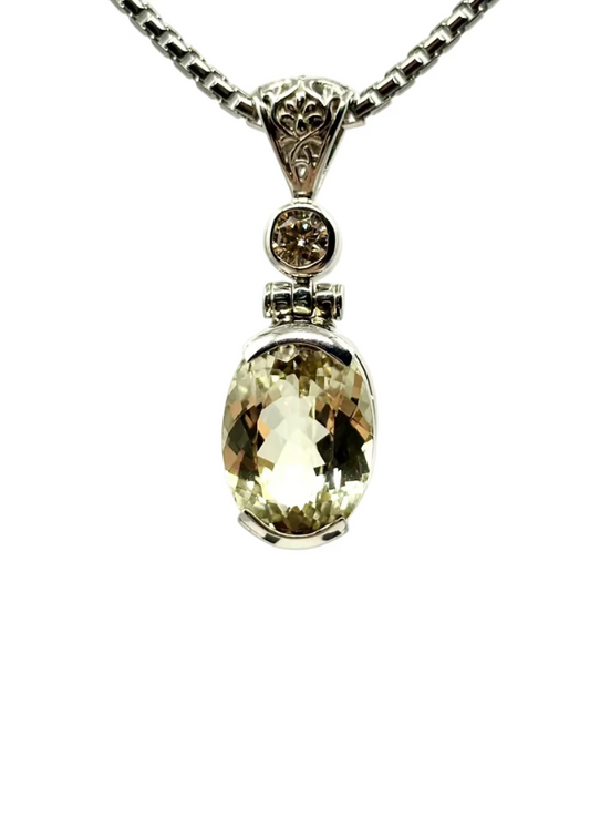 Spodumene + Moissanite Fine Vibrational Gemstone