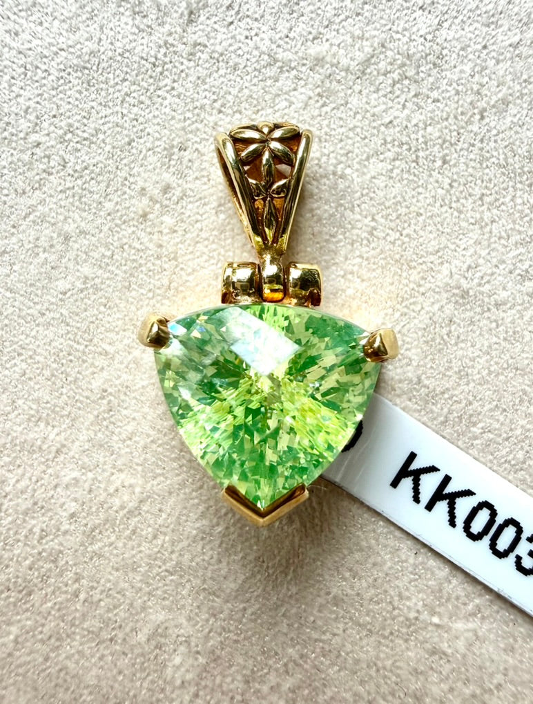 Mint Spinel Fine Vibrational Gemstone Pendant