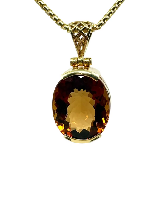 Orange Scapolite Vibrational Gemstone Pendant