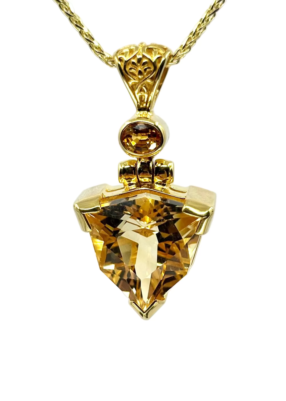 Citrine + Orange Sapphire Fine Vibrational Gemstone Pendant *
