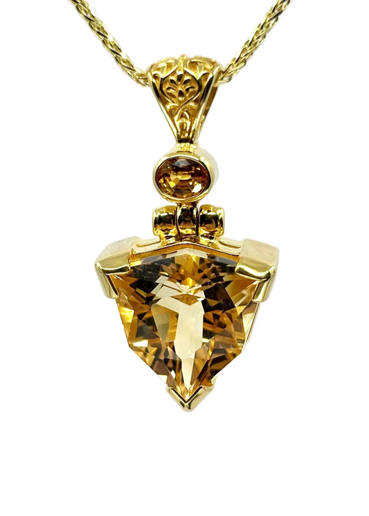 Citrine + Yellow Sapphire Fine Vibrational Gemstone Pendant *