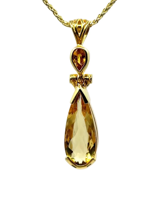 Golden Beryl + Yellow Sapphire Vibrational Gemstone Pendant