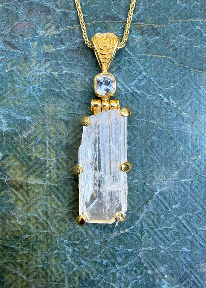 Raw Danburite Vibrational Gemstone Pendant