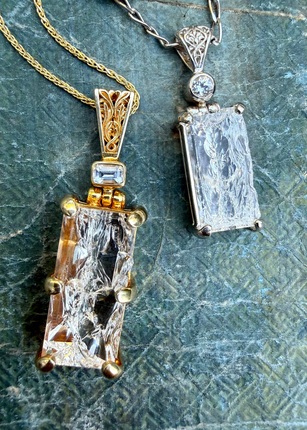 Angelic Reflections Quartz + Danburite Vibrational Gemstone Pendant