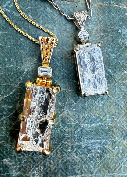 Angelic Reflections Quartz + Danburite Vibrational Gemstone Pendant