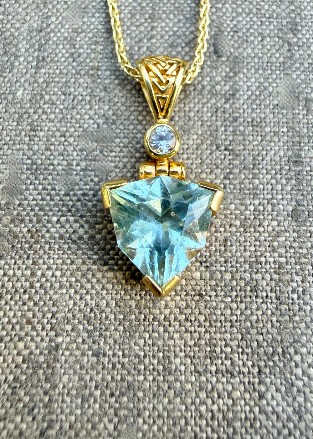 Seafoam Obsidian + Phenakite Vibrational Gemstone Pendant