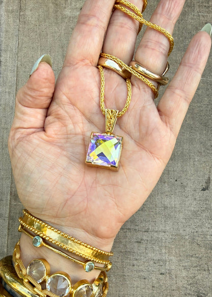 Angel Aura Amour Mystic Quartz Vibrational Gemstone Pendant