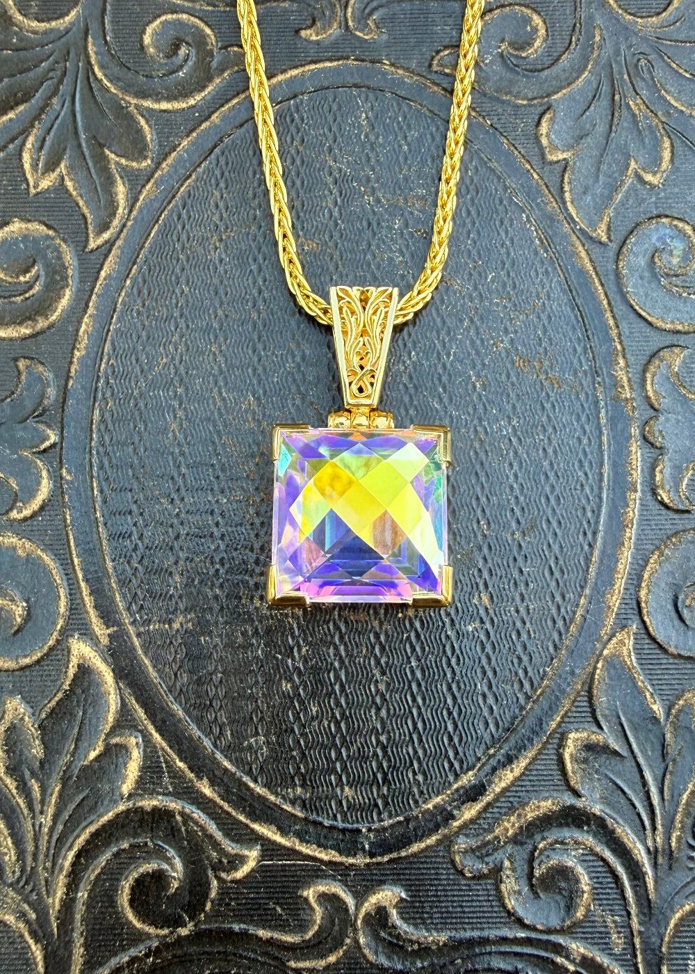 Angel Aura Amour Mystic Quartz Vibrational Gemstone Pendant