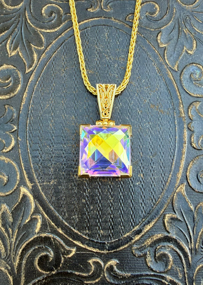 Angel Aura Amour Mystic Quartz Vibrational Gemstone Pendant