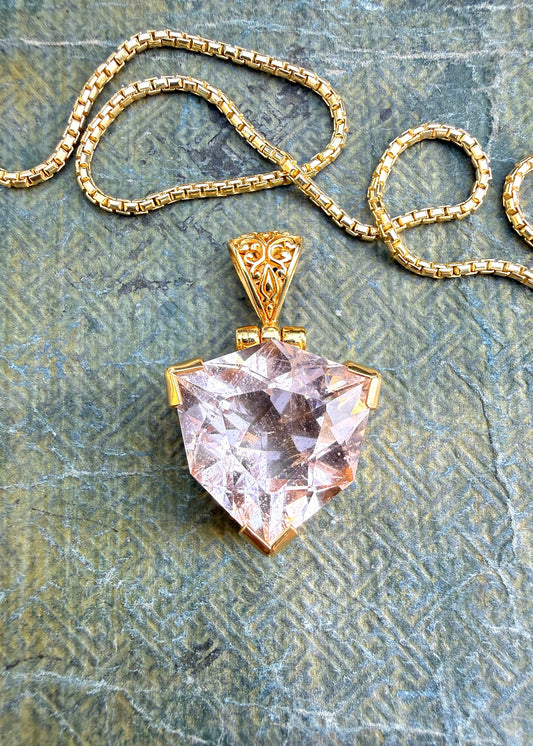 Pink Obsidian Vibrational Gemstone Pendant