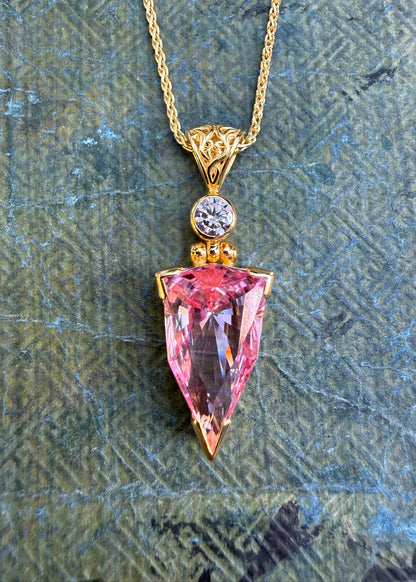 Imperial Pink Sapphire + Pink Moissanite Vibrational Gemstone