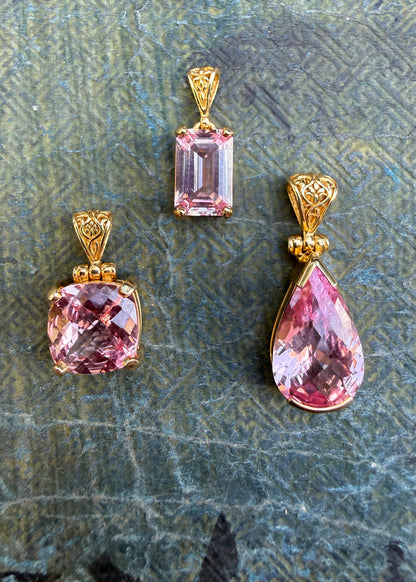 Imperial Pink Sapphire Vibrational Gemstone Pendant