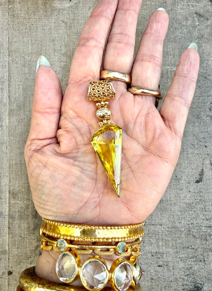 Yellow Sapphire + Scapolite Vibrational Gemstone Pendant