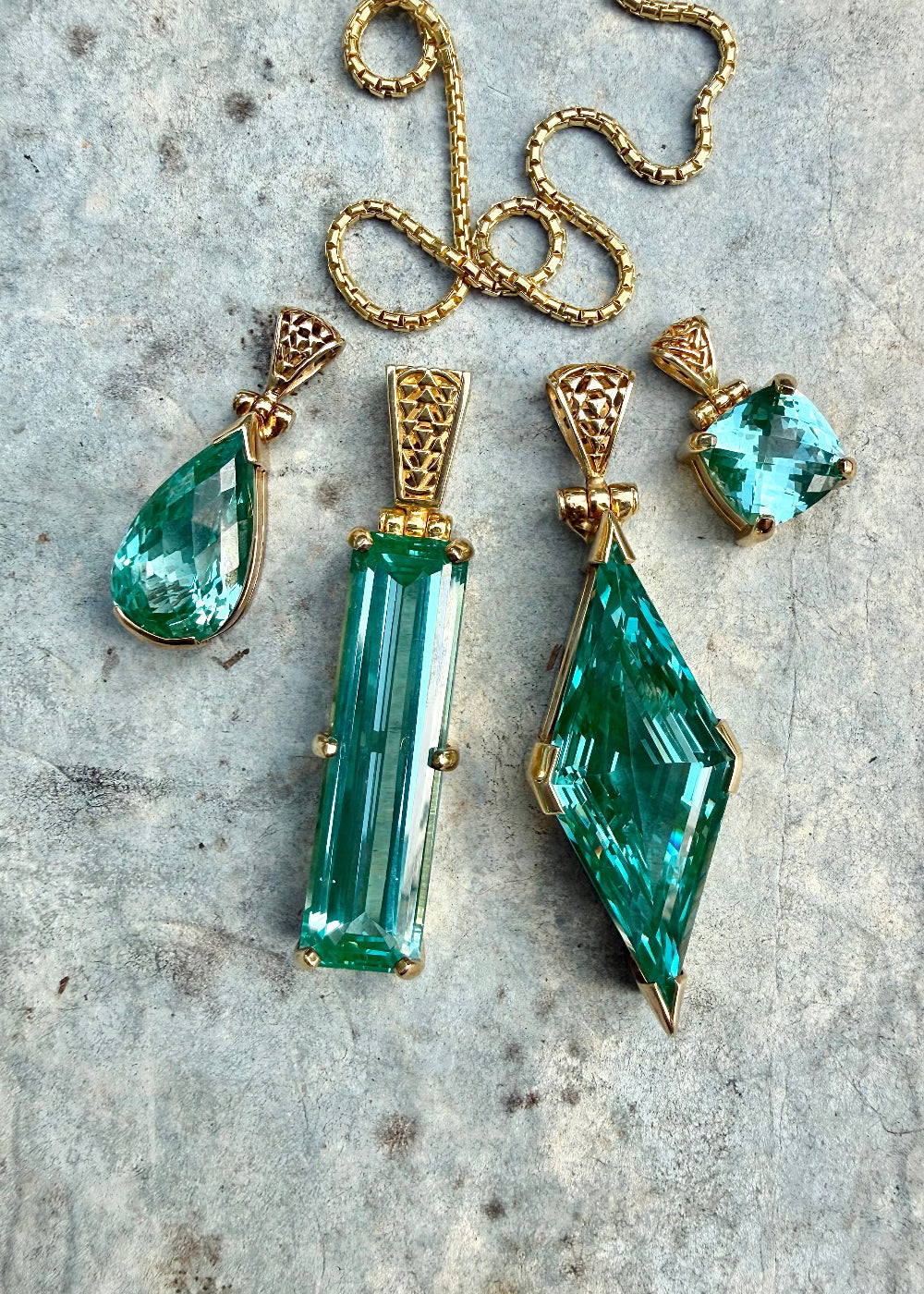 Paraiba Effect Spinel Vibrational Gemstone Pendant