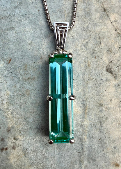 Paraiba Effect Spinel Vibrational Gemstone Pendant