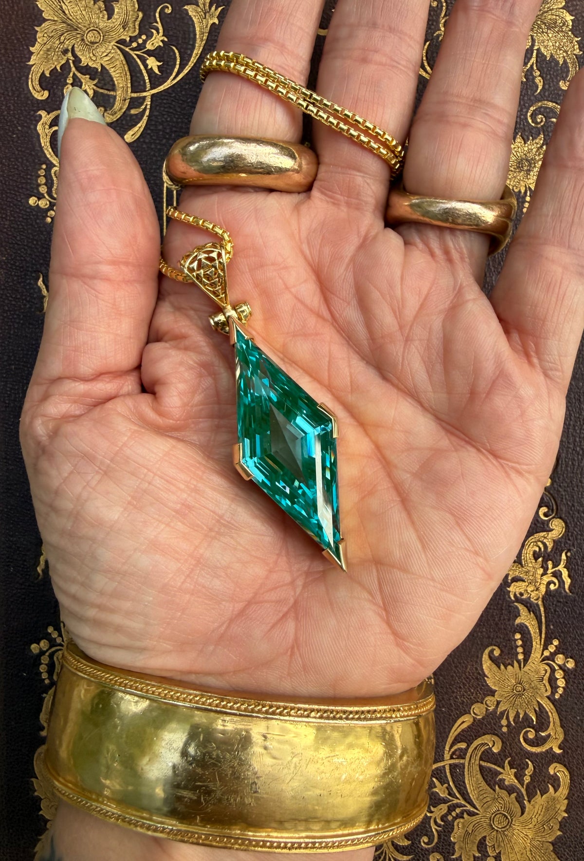 Paraiba Effect Spinel Vibrational Gemstone Pendant