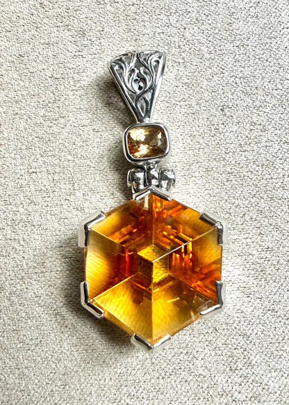Citrine Portal Quartz + Imperial Topaz Vibrational Gemstone Pendant