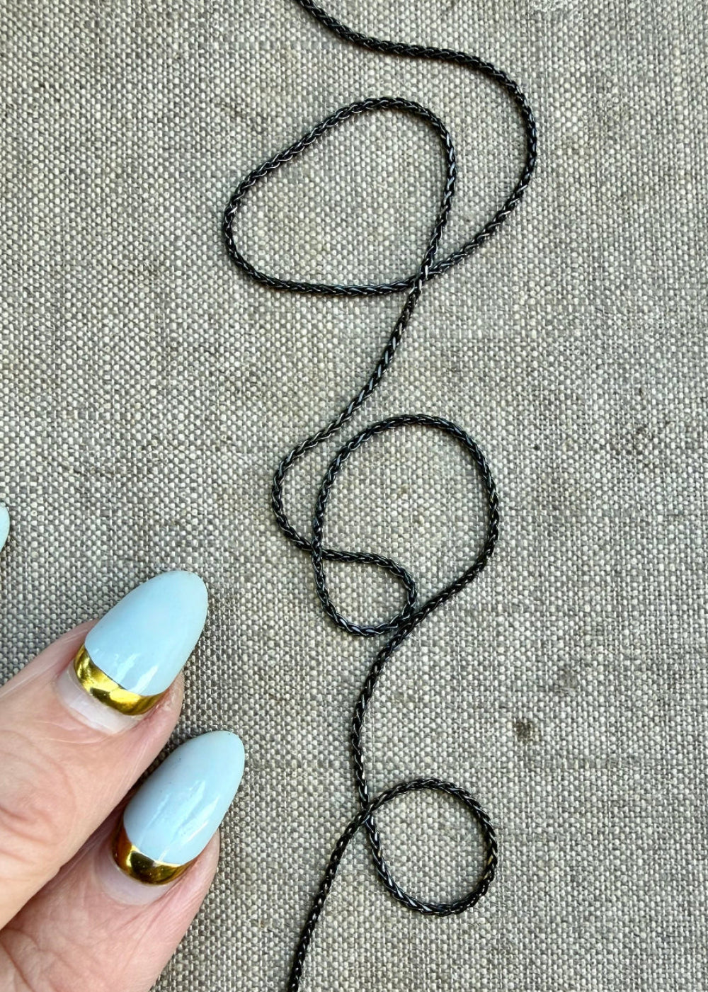 Black Rhodium Plated - Sterling Silver Braid Chain NKE0358LBR