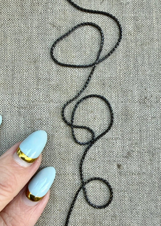 Black Rhodium Plated - Sterling Silver Braid Chain NKE0358LBR