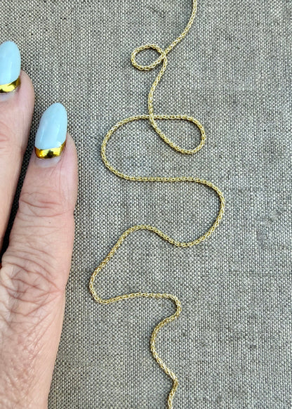 Gold Tone- Sterling Silver + 22K Gold Vermeil Braided Italian Chain NKE0358LGP