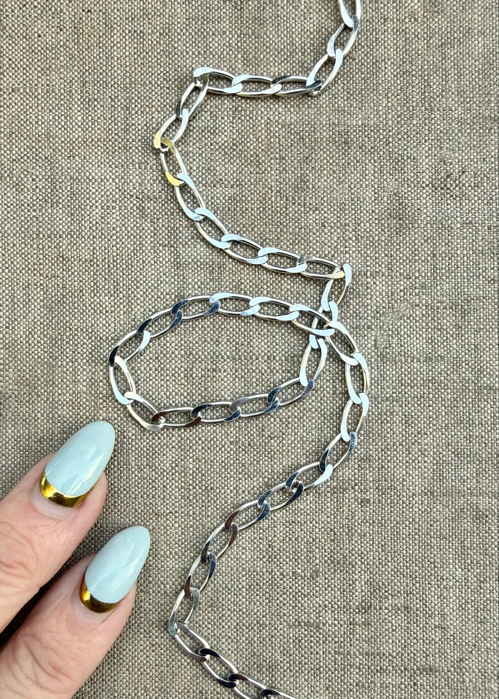 Sterling Silver + 22K White Rhodium Plating Adjustable Chain NGCH1.2RH