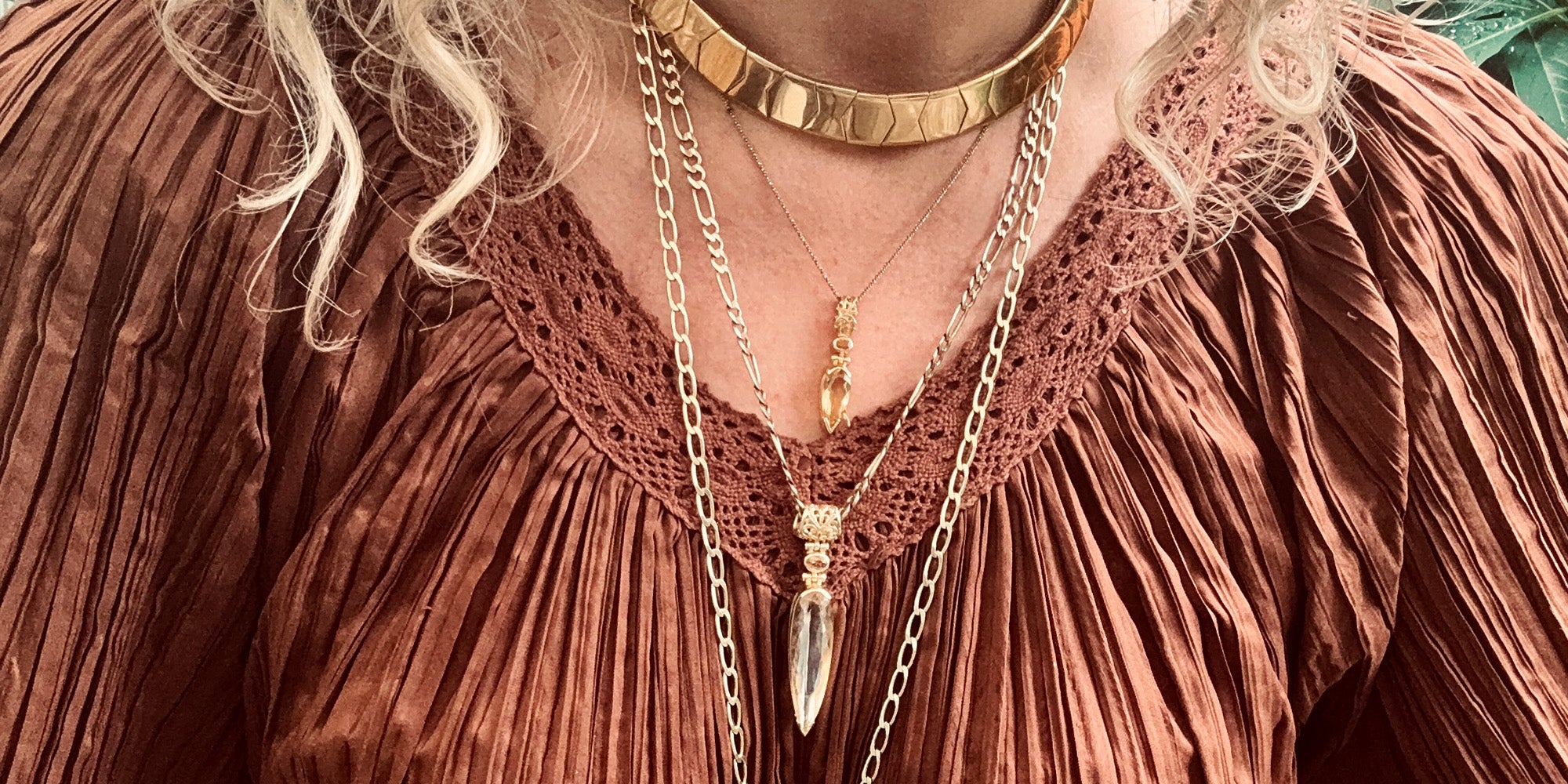 Anahata Joy wearing vibrational gemstone jewellery