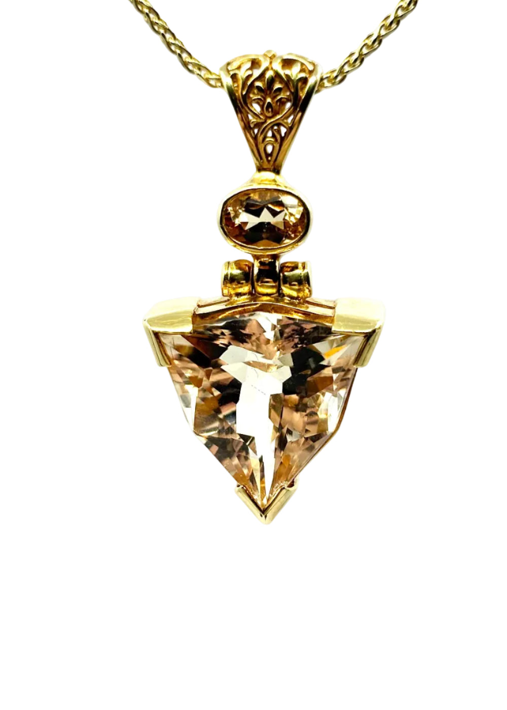 Scapolite + Imperial Topaz Fine Vibrational Gemstone Pendant