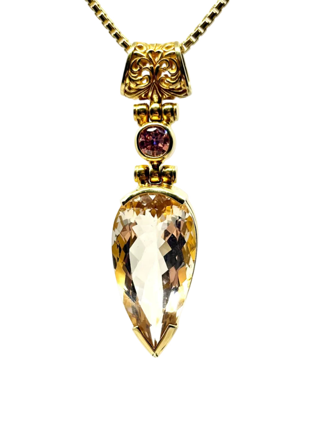 Pink Obsidian + Pink Moissanite Vibrational Gemstone Pendant