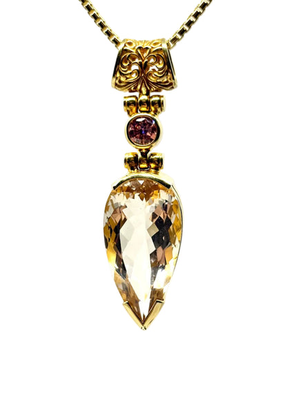 Pink Obsidian + Pink Moissanite Vibrational Gemstone Pendant