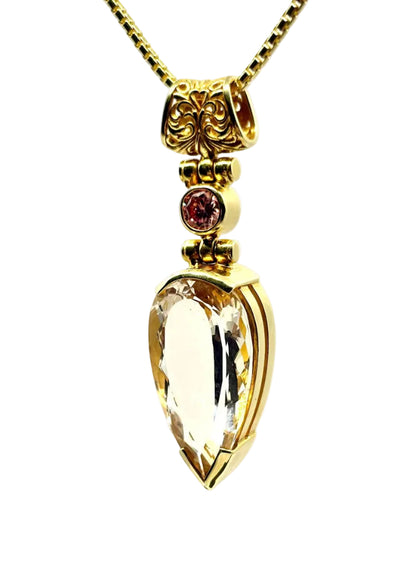 Pink Obsidian + Pink Moissanite Vibrational Gemstone Pendant