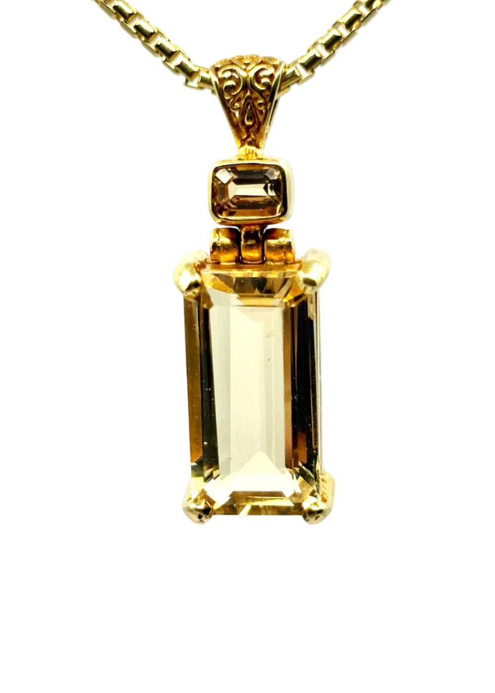 Scapolite + Imperial Topaz Fine Vibrational Gemstone Pendant