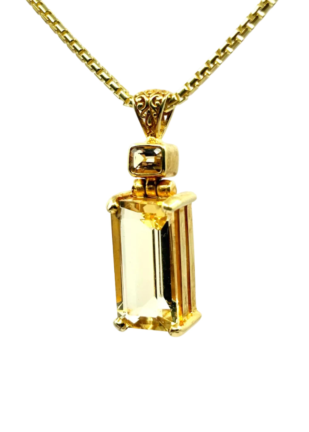 Scapolite + Imperial Topaz Fine Vibrational Gemstone Pendant
