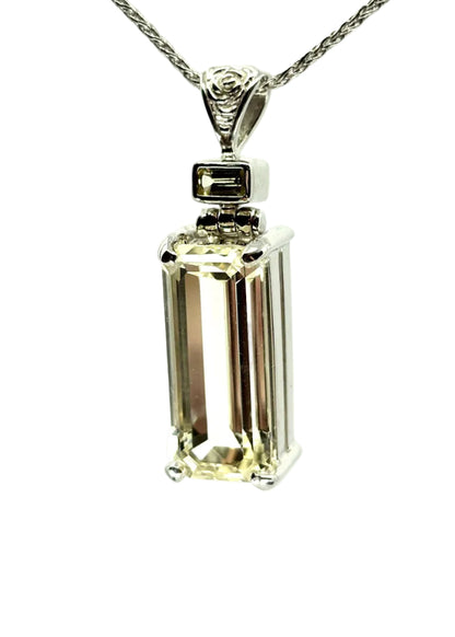 Spodumene + Green Chrysoberyl Vibrational Gemstone Pendant