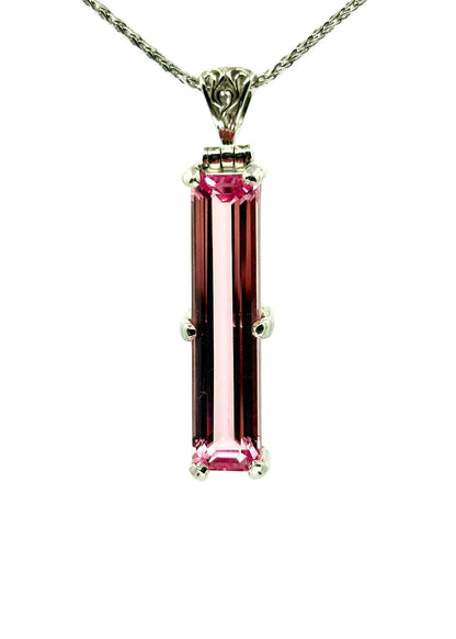 Crystalline Pink Beryl Vibrational Gemstone Pendant