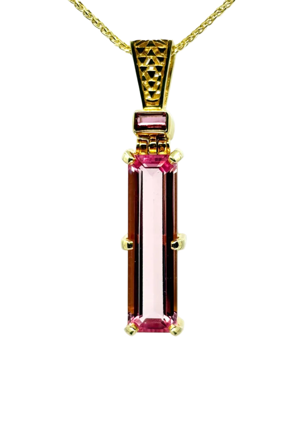 Crystalline Pink Beryl + Pink Tourmaline Fine Vibrational Gemstone Pendant