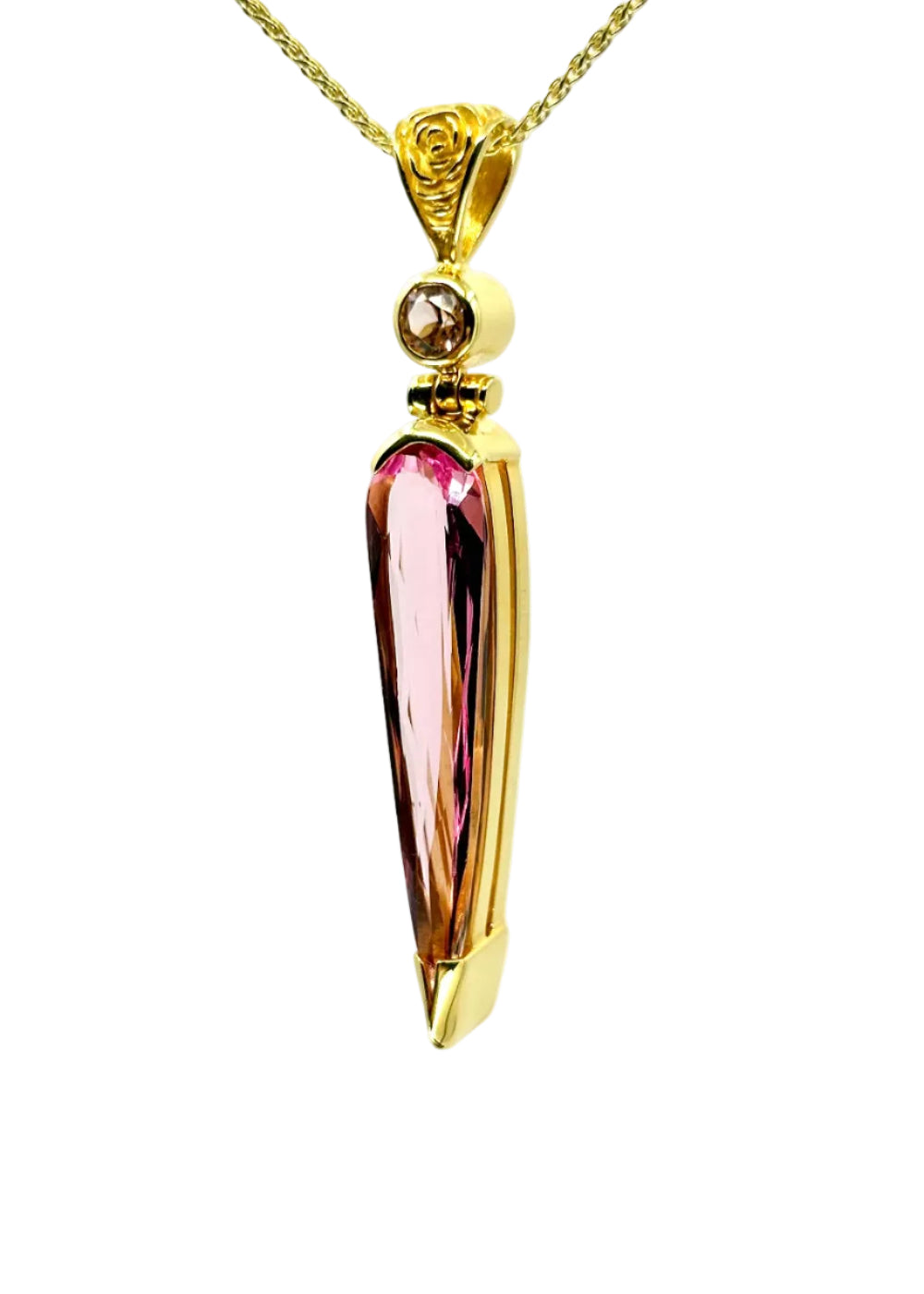 Crystalline Pink Beryl + Pink YAG Garnet Vibrational Gemstone Pendant