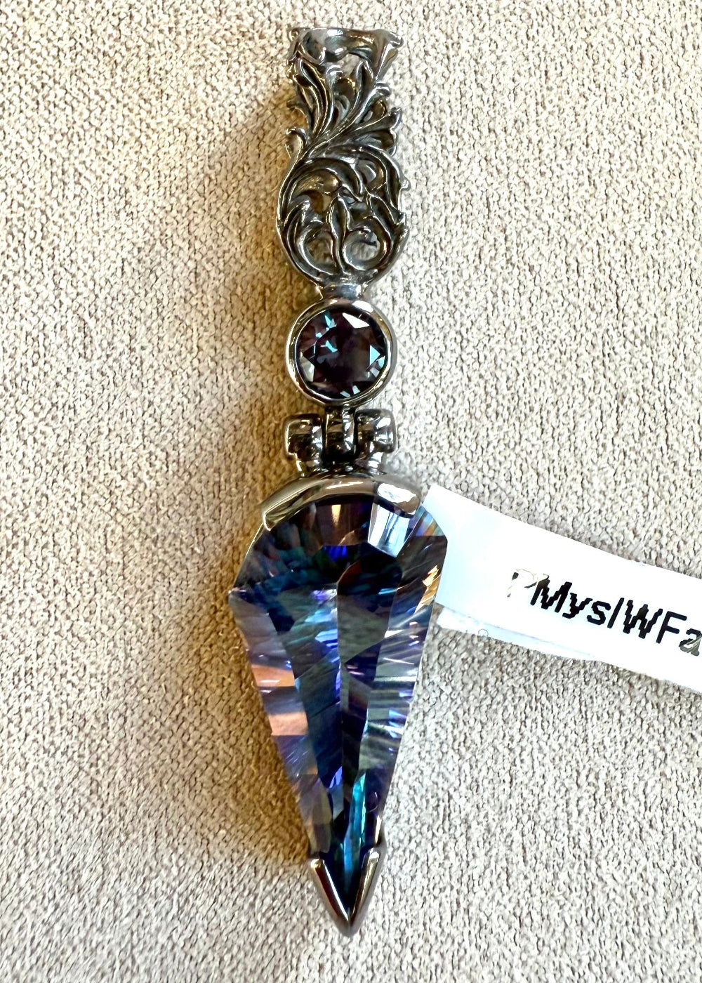 Indigo Warrior Mystic Quartz + Alexandrite Chrysoberyl Fine Vibrational Gemstone Pendant