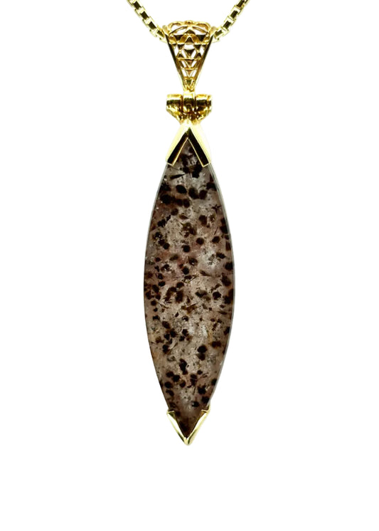 Actinolite Quartz Vibrational Gemstone Pendant
