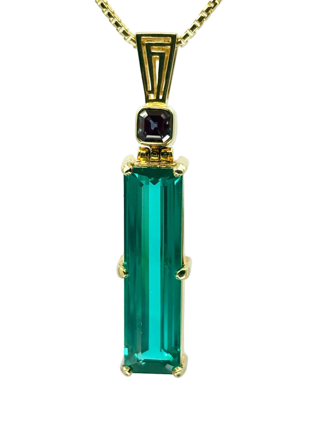 YAG Paraiba Effect + Alexandrite Chrysoberyl Fine Vibrational Gemstone Pendant