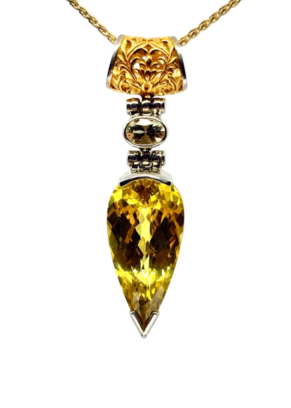 Yellow Sapphire + Scapolite Vibrational Gemstone Pendant