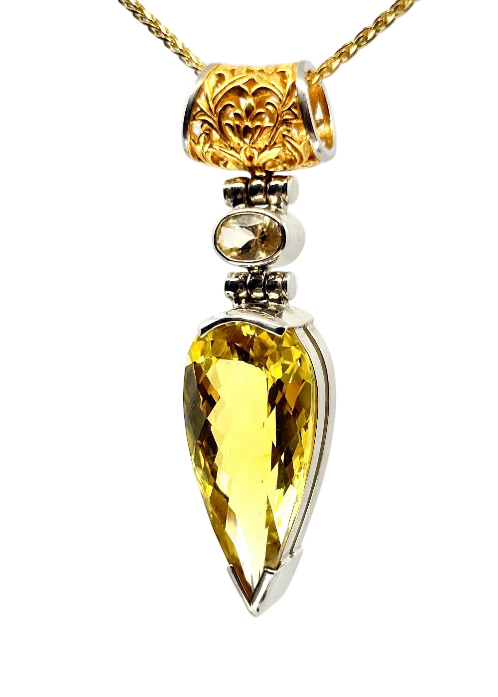 Yellow Sapphire + Scapolite Vibrational Gemstone Pendant