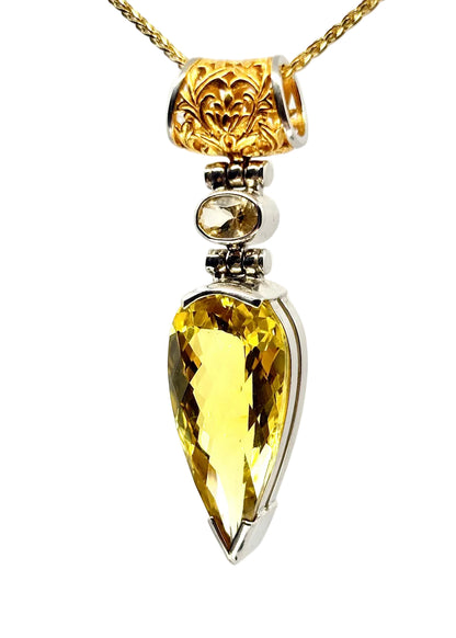 Yellow Sapphire + Scapolite Vibrational Gemstone Pendant