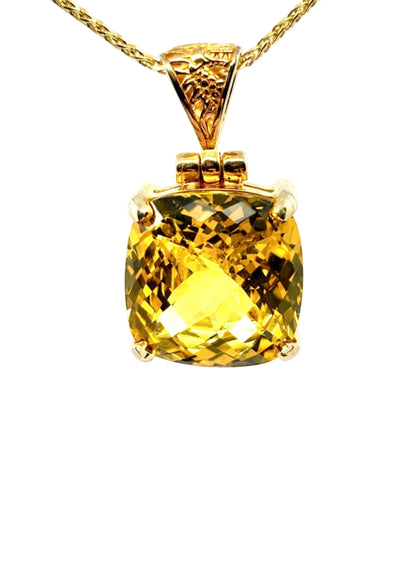 Yellow Sapphire Vibrational Gemstone Pendant