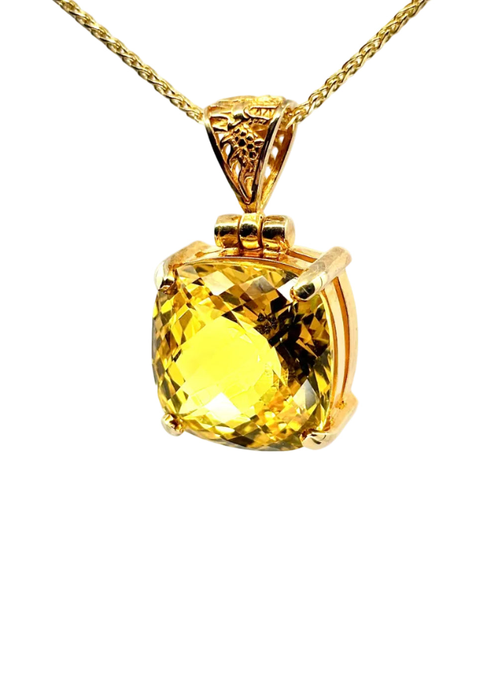 Yellow Sapphire Vibrational Gemstone Pendant