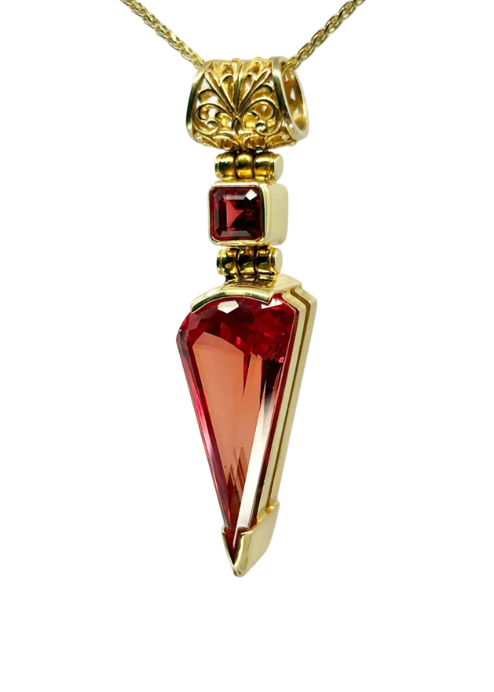 Padparadsha Sapphire Fine Vibrational Gemstone Pendant