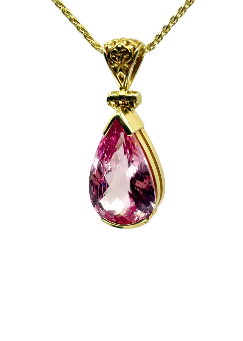 Imperial Pink Sapphire Fine Vibrational Gemstone Pendant