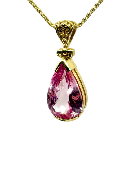 Imperial Pink Sapphire Vibrational Gemstone Pendant