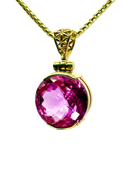 Shasta Pink Sapphire Vibrational Gemstone Pendant