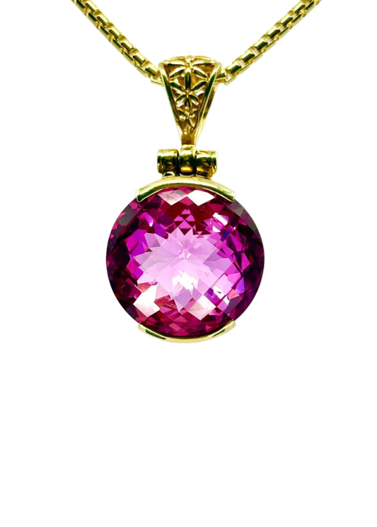 Shasta Pink Sapphire Vibrational Gemstone Pendant