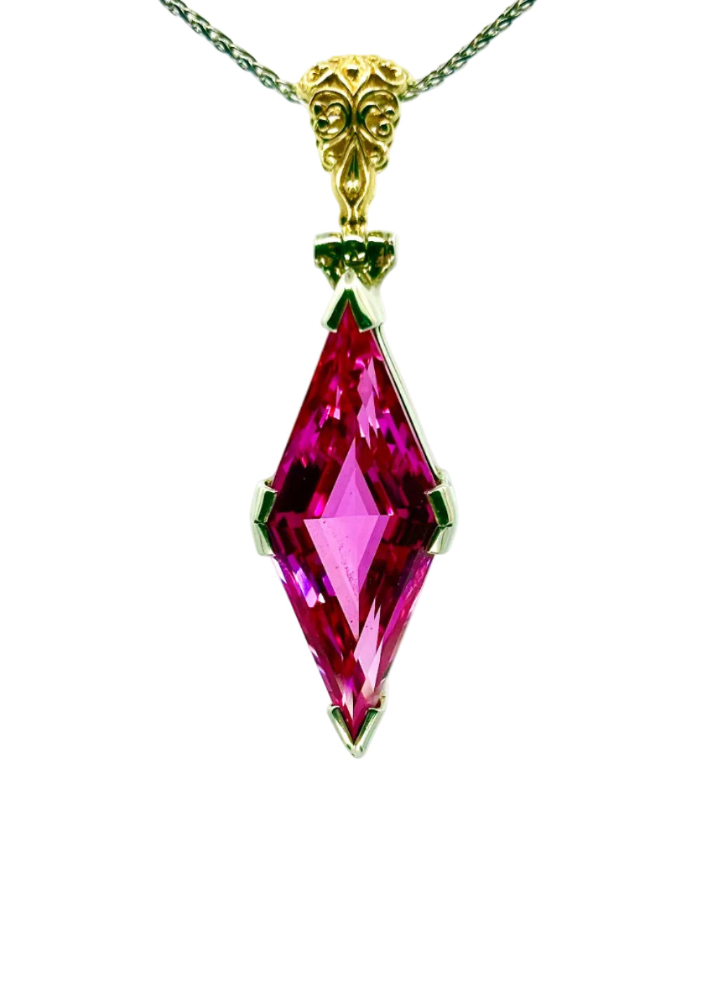 Shasta Pink Sapphire Fine Vibrational Gemstone Pendant